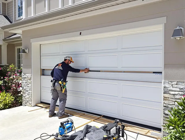 Waterford Garage Door Repair team performing complete garage door replacement at Waterford residence