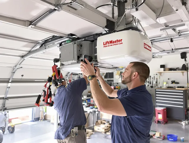 Waterford Garage Door Repair technician performing advanced diagnostics on garage opener in Waterford