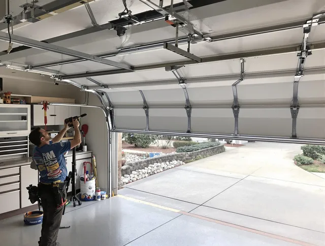 Garage door track repair service by Waterford Garage Door Repair in Waterford